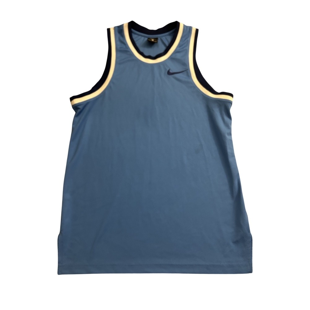Nike Basketball Jersey Mens Medium Blue Dri-FIT Excellent Striped Trim Tank Top